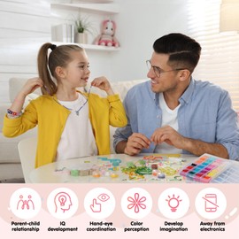 3 mm Beads for Bracelets, 18000 Pieces Beads for Threading with Letter Beads, 36 Colours DIY Bead Set for Bracelets, Make Your Own Bracelets for Girls, Children, Holidays, Birthdays, Rewards