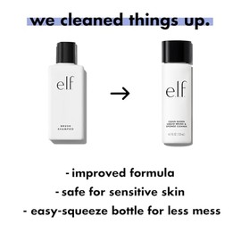 e.l.f. Clean Queen Limpiador Líquido para Brochas y Esponjas, Limpiador de Espuma Suave para Eliminar Restos de Maquillaje, Suciedad y Mugre, Vegano y
