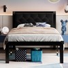Feonase Twin Size Metal Bed Frame with Faux Leather Button