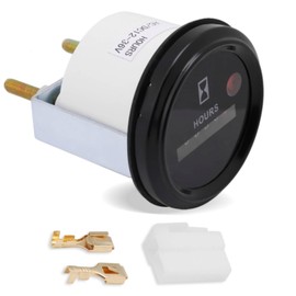 Niiyen Quartz Hour Counter AC/DC 12-36 V 6 Digit Quartz Time Counter, Round Quartz Operating Hour Counter, Accurate Tester for Boats, Various Types of Cars and Trucks, Engines, Waterproof Time Counter