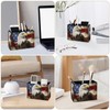 Famame America Flag with Eagle Pencil Holder for Desk, Leather