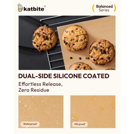 Katbite 200 Pcs Parchment Paper, 8 x 8 Inch Unbleached Baking Paper, Oil Resistant & Easy Clean, Non-Stick Precut Parchment Paper Sheets for Baking Square, Cooking, Air Fryer [Balance Series]