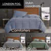 London Fog Garment Washed Solid Comforter Set Grey Microfiber 3-Piece
