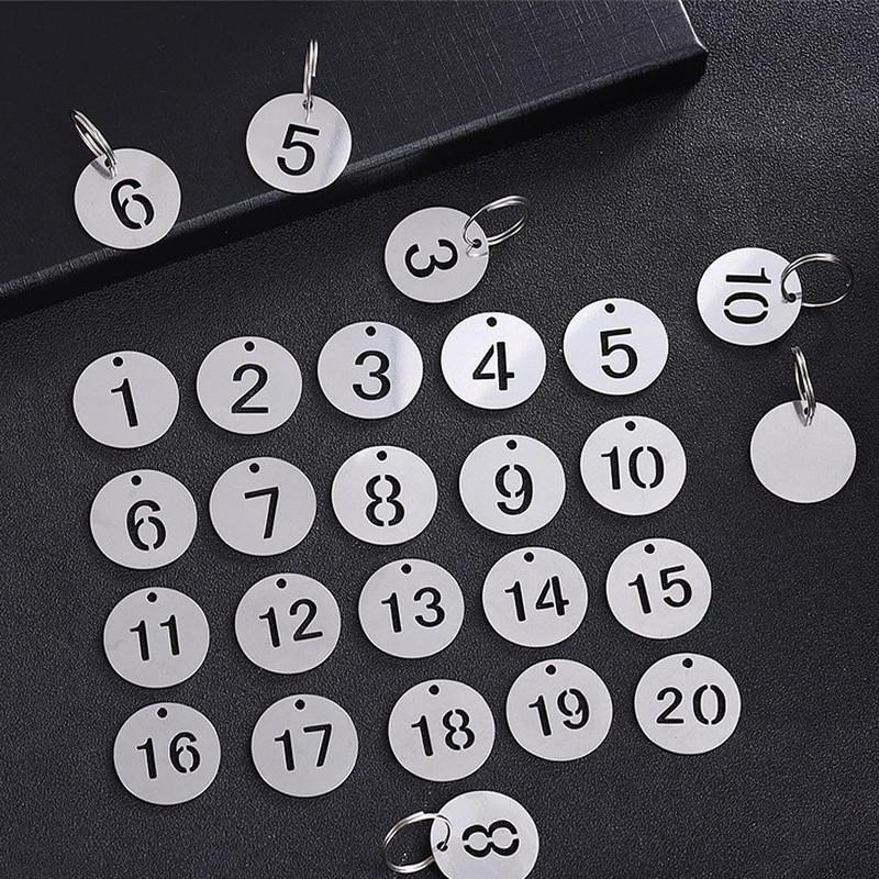 JYTDBCS Stainless Steel Key Tags with Ring 10 pcs, 23mm