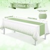 6Pcs White and Sage Green Tablecloth Decorations,Plastic White Table Cloth