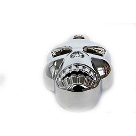 AfterMokit Replacement Horn Cover for Harley Davidson Dyna Softail Sportster Touring Trike Models with Cowbell 1986 and Up Chrome Plain Skull