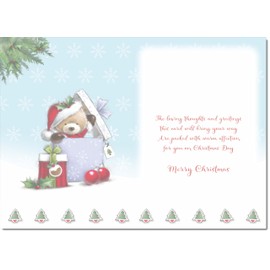 doodlecards Special Couple Christmas Card Cute Bear Parcel Medium Size Christmas Card for Special Couple with Plain Envelope