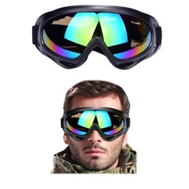 ZHYUAN 2 pieces windproof motorcycle goggles, snowboard goggles for men, snowboard goggles, protective goggles, suitable for outdoor activities, skiing, cycling, snowboarding, hiking, eye protection