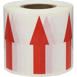 Removable Document Arrow Labels Red Transparent 1 x 2 Inch 500 Total Stickers