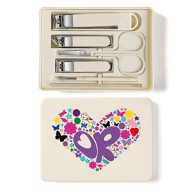 TTJHGYQO 6-Piece Nail Clipper Set with Nail File, Tweezers and ingrown toenail Removal kit Travel Nail kit for Men and Women (OR White)