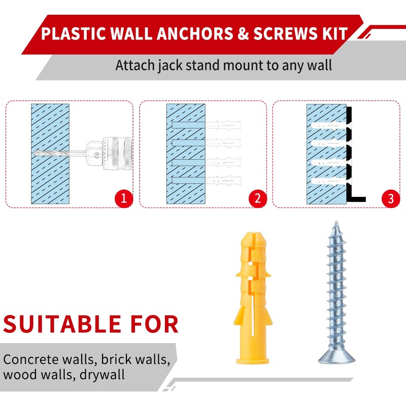 Racewill Jack Stand Wall Mount Organizer: Jack Stands Holder Storage