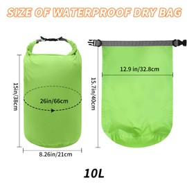 2 Pcs Dry Bags Lightweight Dry Sacks Waterproof Floating Bag Drifting Bag Ultimate Dry Sack for Outdoor Hiking Fishing Water Sports(10L Green)