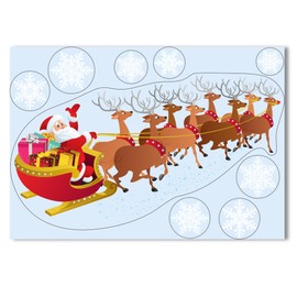 Santa on his Sleigh Window Cling with 36 Elegant Snowflake Window Stickers - Quick & Simple Christmas Decorations - Glueless Vinyl Stickers