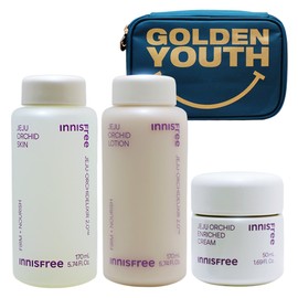 Innisfree 3 types of orchid (skin + lotion + cream) + GOLDEN YOUTH pouch (blue) provided / 이니스프리 한란 3종구성(스킨+로션+크림)+GOLDEN YOUTH 파우치(블루) 증정