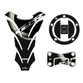 Resin Bike Motorcycle Sticker Compatible with Suzuki GSR 2006-2010. Tank Protection, Fuel Cap and Plate Steering of Case PU Graffi. Sticker Set 3D Resin Carbon Effect
