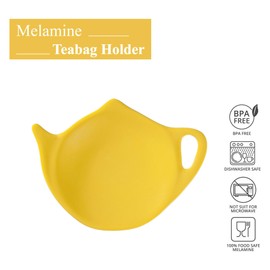 Supreme Housewares Tea Bag Holder Set of 4, Teapot Shaped Tea Bag Coasters Spoon Rests Saucer Seasoning Dish Set TeaBag Holder (Yellow)