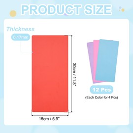 PATIKIL Book Dividers with Tab, 11.8x5.9" Pink/Blue/Purple Plastic Book Binder Index Card Files Dividers Separator with Sticker on for Storage Box Drawer Magazines Album, 12Pcs