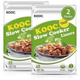 [NEW LAUNCH]KOOC Slow Cooker Liners, 20 Count Cooking Bags, Large Size Fits 4QT to 8.5QT Pot, 13"x21" (20 counts), Suitable for Oval & Round Pot, BPA Free
