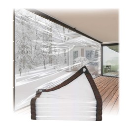 tintoke Waterproof Transparent Tarpaulin, 2 x 3 m Large Tarpaulin, Transparent, Tarpaulin for Outdoor Use, Tarpaulin Canopies, Foldable, Tarpaulin with Rope, for Balcony, Garden, etc