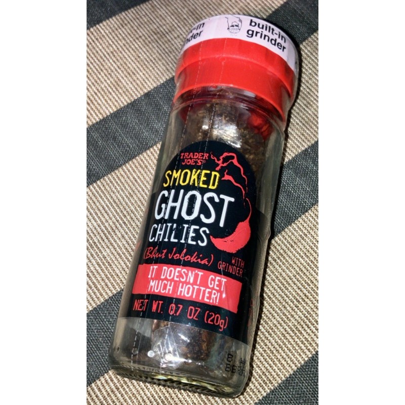 Trader Joe's Smoked Ghost Chilies Grinder Bottle Bhut Jolokia Pepper