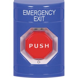 SAFETY TECHNOLOGY INTERNATIONAL Emergency Exit Push Button,Blue,SPDT