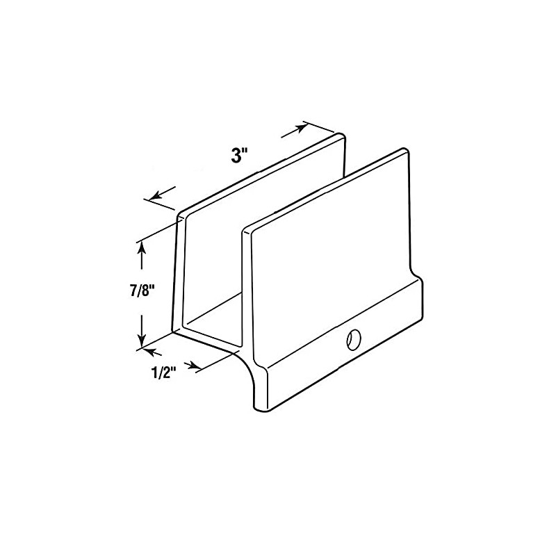 Gordon Glass® Sliding Shower Door Bottom Guide 1/2" Wide x