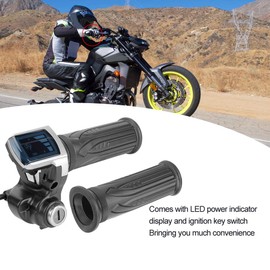 Twist Throttle Accelerator Handle Grips Mini Dirt Bike Twist Throttle Accelerator Handle Grips 36V Half Twist Throttle with LED Power Indicator Key Lock for Electric Bikes Scooters