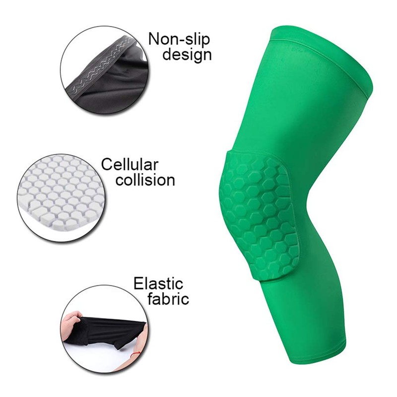 PISIQI Knee Compression Pads Long Leg Sleeve Brace Protection for