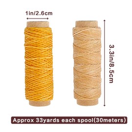 GiantGo 10 Colours Waxed Leather Threads, 328 Yards 150D Sewing Waxed Yarn Hand Sewing Thread Accessories for Leather Craft DIY Hand Sewing Leather etc., 32.8 Yards/Colours