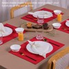 Chinese Red Placemats, Set of 6, Kitchen Dining Table Cloth,