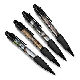DV DESIGN Set of 4 Donkey Black Ballpoint Pens - Animals Foal Horse Farm Farming Farmer Friends Boys Girls Men Women Theme Pen #79371