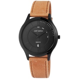 Just Watch JW006 Men's Watch Genuine Leather Strap Date Analogue Quartz JW20005, light brown, Strap.