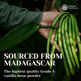 PREMA VANILLA Madagascar Vanilla Bean Powder, 100% Pure Ground A Vanilla Powder, Good For Cooking, Baking, & Additional Flavoring, 3.5 Oz (100 g)