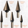 KENDO 5PCS Step Drill Bits with Automatic Center Punch -
