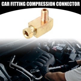 Partuto 1 Pc M6x1 Universal 90 Degree Elbow Brass Fitting Compression - Car Fitting Connector Adapter Fit 4mm - Brass Gold Tone