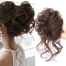 HAPVITAL Bun Wig, Kimono Dress, Chignon, Part Wig, Hair Ornament, Volume Up, Easy, Natural, Perfect Hairstyle, Stylish, Popular, Women's Point Wig, (Light Brown, Plate Hairstyle)