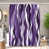 ChloropLastid Modern Geometric Shower Curtain Purple and Black Striped Simple