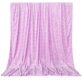 SmoothNovelty Valentine's Day Heart Throw Blanket 60"x80" Fleece Flannel Blanket Purple Twin Size Blanket Lavender Plush Blanket All Season Preppy Bedding Stuff for Couch Sofa Bed Dorm Living Room
