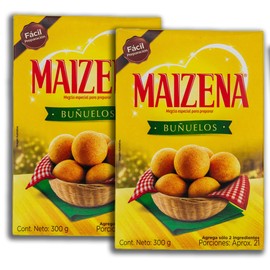 Buñuelos Colombianos Bundle - INCLUDES 2 Boxes of Bunuelo Maizena 300g Each and 1 Bag of Despensa Colombiana Rainbow Nonpareils or Sazon (May Vary)