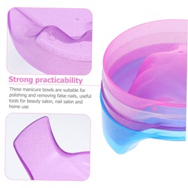 Minkissy 4pcs Nail Soak Bowls for Manicure Random Color Nail Art Tools for Home Salon Use Comfortable Hand Rest Design