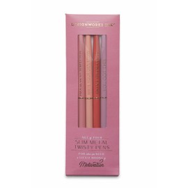 DesignWorks Ink Set of 4 Slim Metal Twisty Pens - Motivation Set