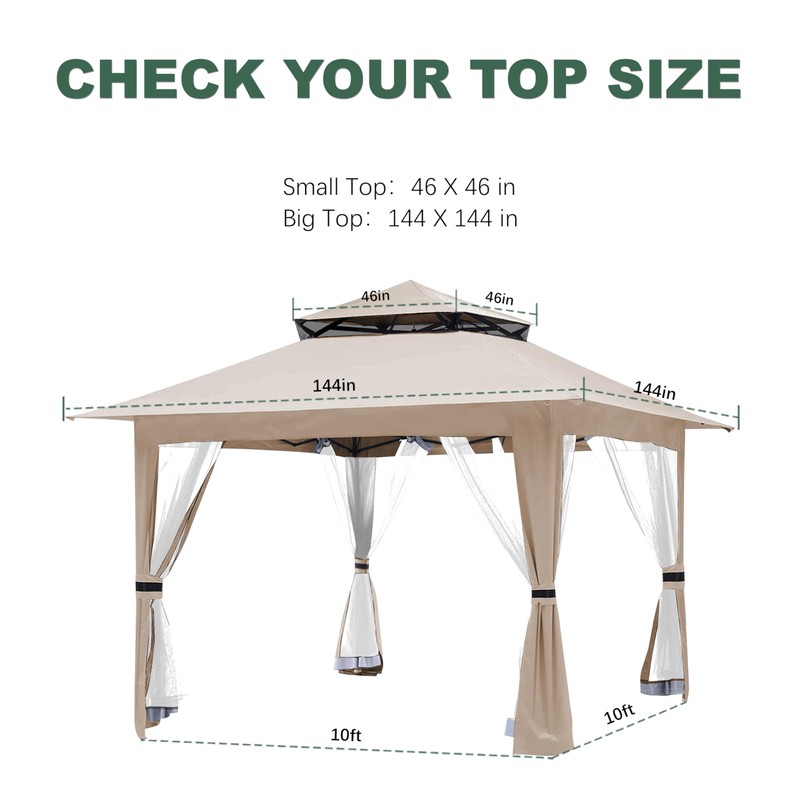 JANCANOPY Canopy Cover Compatible with ABC 13x13 Pop Up Gazebo