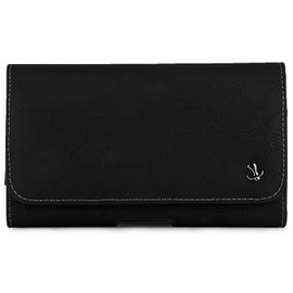 Classic Protective Leather Hip Holster (CEL936) for BLU Pure XL and Windshield Car Mount and AUX Cable