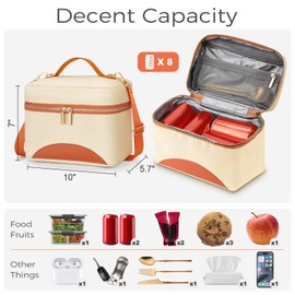 WOOMADA Insulated Lunch Bag For Women - Leakproof Adult Lunch Box With Adjustable Strap, Ideal For Office, Picnic, Hiking, Beach - Stylish Cooler Tote Bag