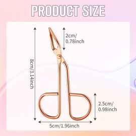 Stainless Steel Professional Scissors Tweezers, Slant Flat Tip Scissor Tweezer Remover Flat Tip Tweezers Slant Tip Tweezer for Women and Men (Rose Gold)