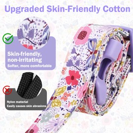 DILLYBUD Small Dog Collars for Female Dogs, Cotton Designer Dog Collar Cute Girl Boy Dog Collars with Charms for Small Medium Large Dogs -Adjustable Soft Pet Collar for Spring Summer, Purple Flower L