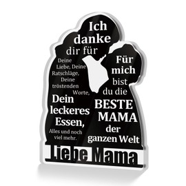 Putuo Decor Acrylschild Liebe Mama – Dankeschön-Geschenk mit liebevollen Worten – Dekoration für Muttertag, Geburtstag oder einfach zwischendurch