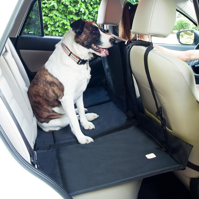 FrontPet Backseat Vehicle Pet Bridge - Dog Car Back-Seat Extender Platform, Seat Cover Divider Barrier, Ideal for Trucks, SUVs, and Full Sized Sedans (Fits 23in x 55in Backseat Area or Larger)
