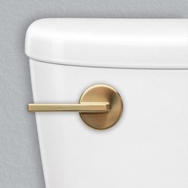 Korky StrongARM Metal Toilet Handle and Lever - Universal to Fit Front, Angled, Side, Left, and Right Mount Toilets - Contemporary Style in Brushed Gold
