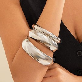 Gold Bracelets for Women Chunky Gold Bangles for Women Gold Cuff Bracelets Set Stackable Adjustable Open Bangle Bracelets Irregular Bracelets Jewelry Gifts